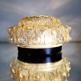 Baguette vintage en glaçure de plafondlamp, bulle reliëf space age, jaren 1970