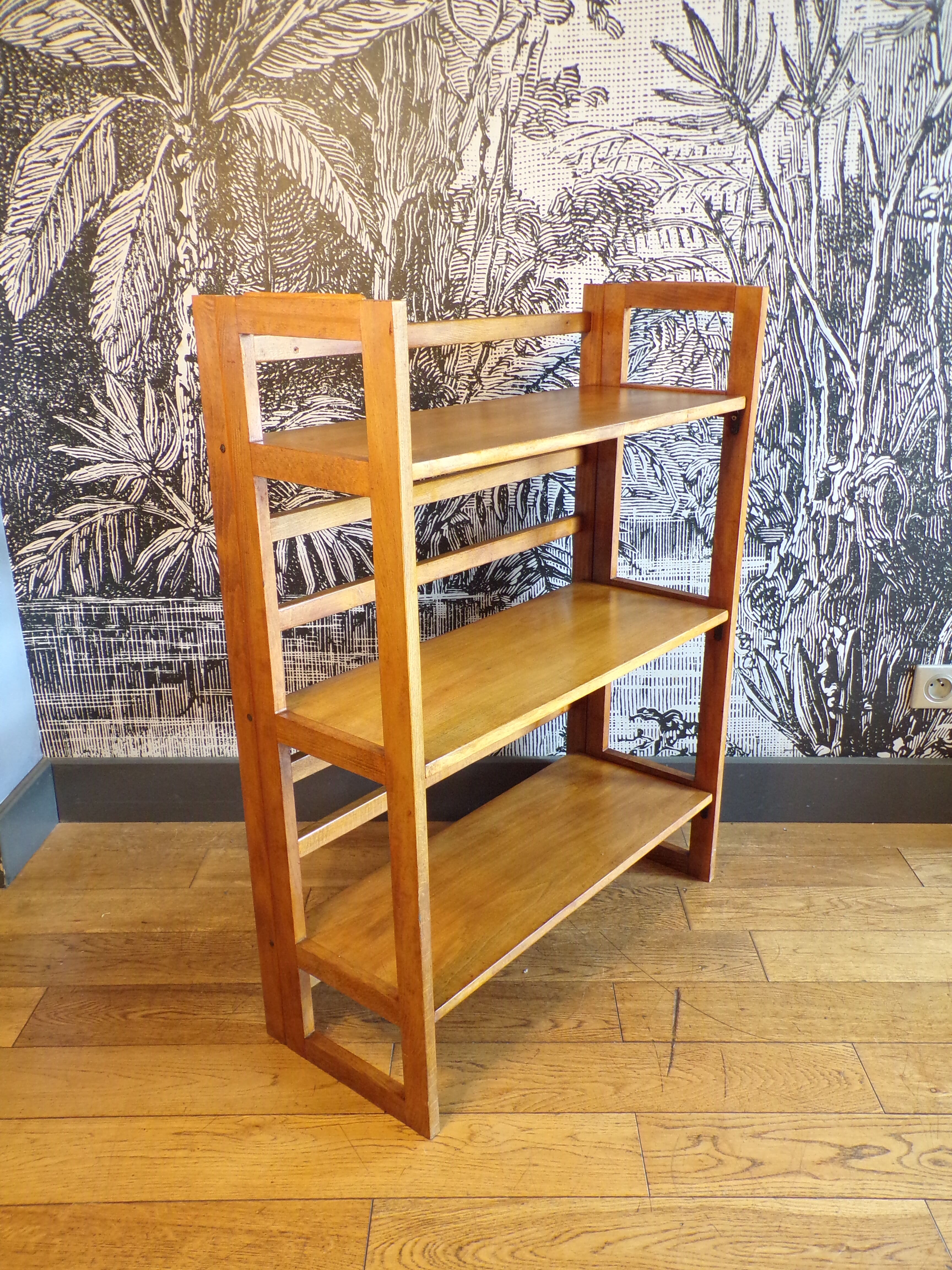 Vintage foldable wooden bookseller bookcase