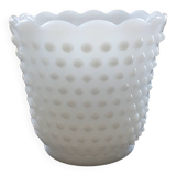 Cache pot en opaline blanche