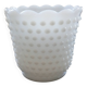 White opaline flowerpot