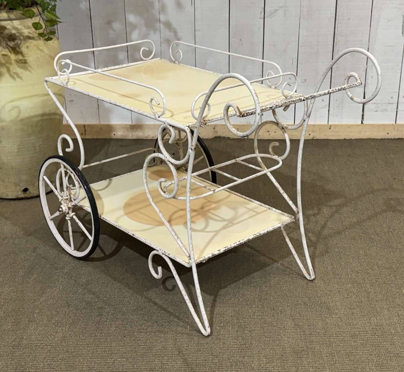 1980s metal wheeled dessert trolley