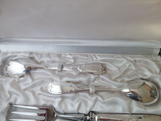 Cutting set and silver metal salad cutlery