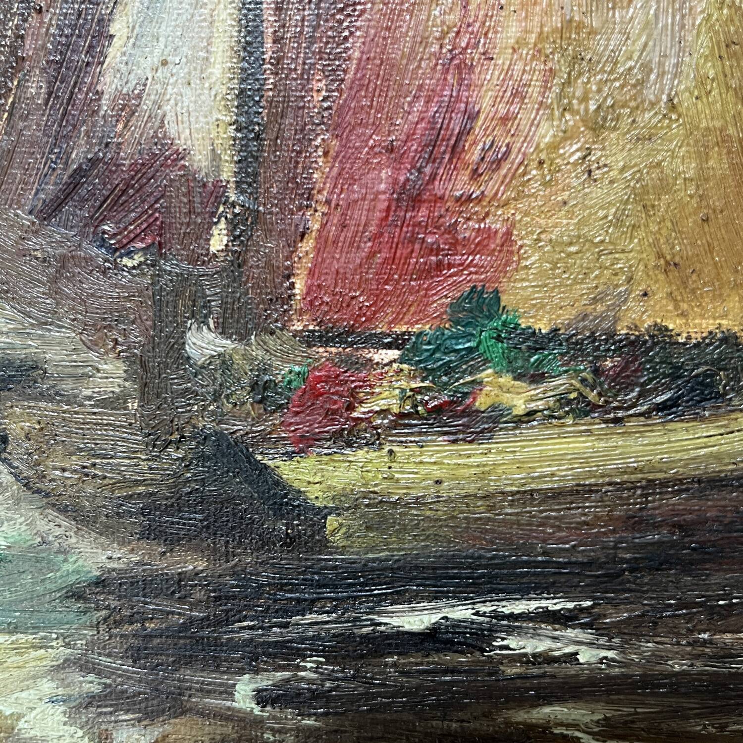 Tableau 1959 "The Sailboats" signed Ledien