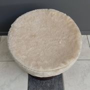 brown leatherette Pouf 1970s by VEB model 26W Raphael