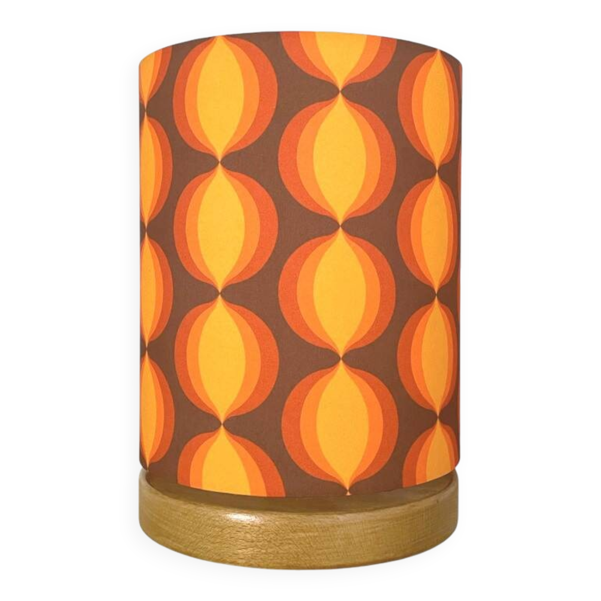 Lampe à poser Lamp'angel Cat eye H28 D20 - tissu vintage