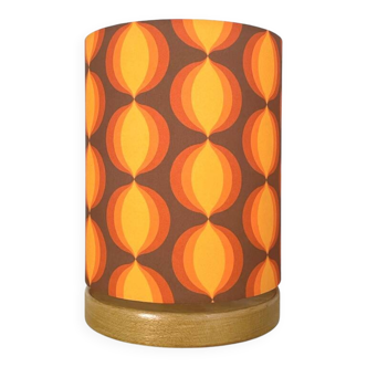 Lampe à poser Lamp'angel Cat eye H28 D20 - tissu vintage