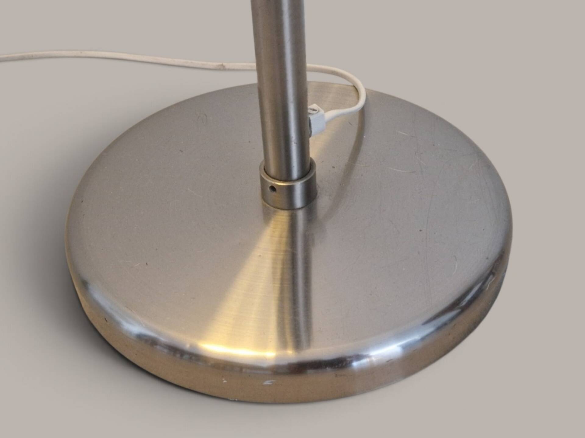 Brushed aluminium designer floor lamp - 90s modernist style