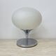 Opaline glass chromed steel & cast iron Space Age lamp by Kaiser Leuchten,