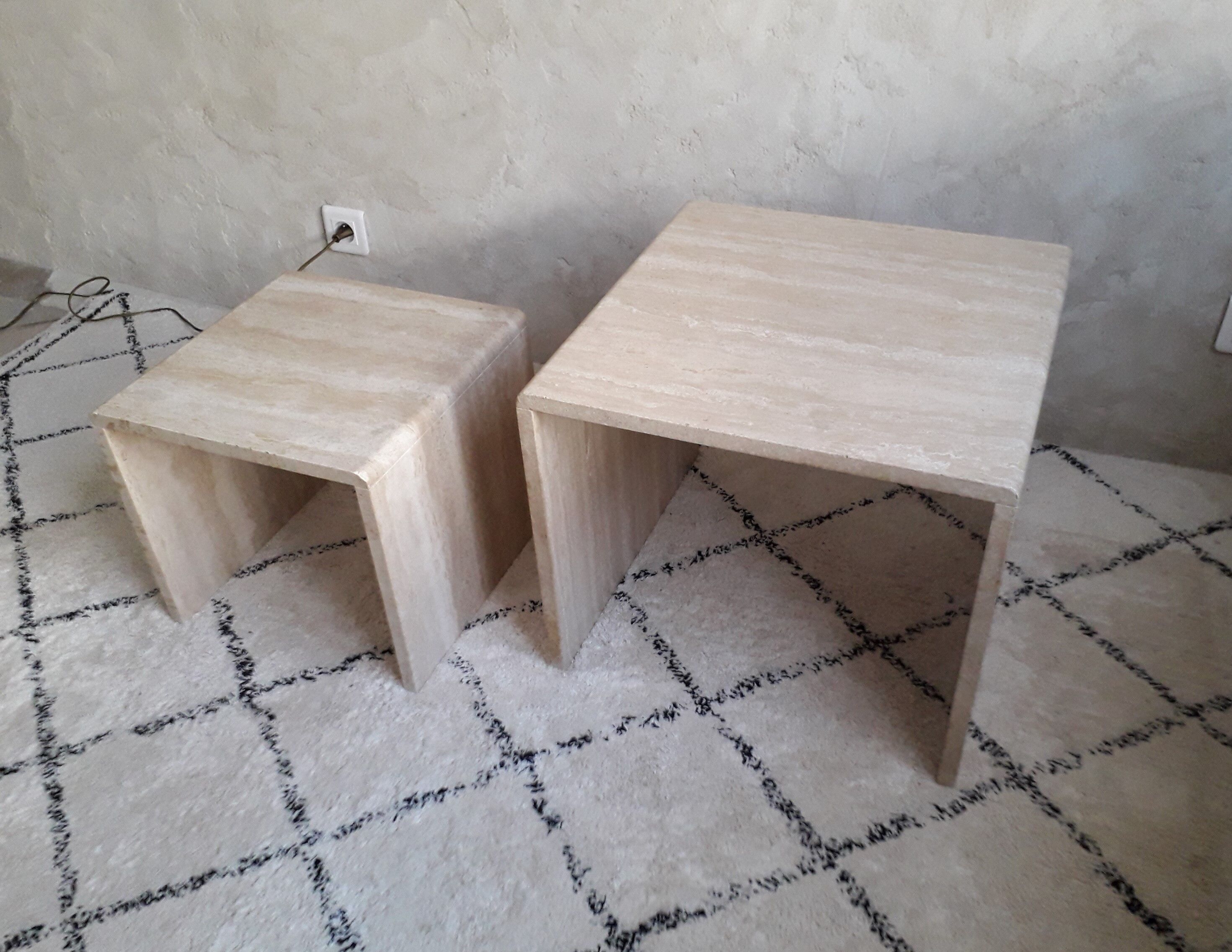 Travertine pull out tables