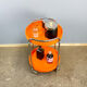 Space Age serving trolley, chrome and orange plastic trays, 1970s