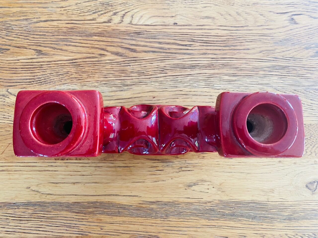 Art Deco ceramic double candle holder