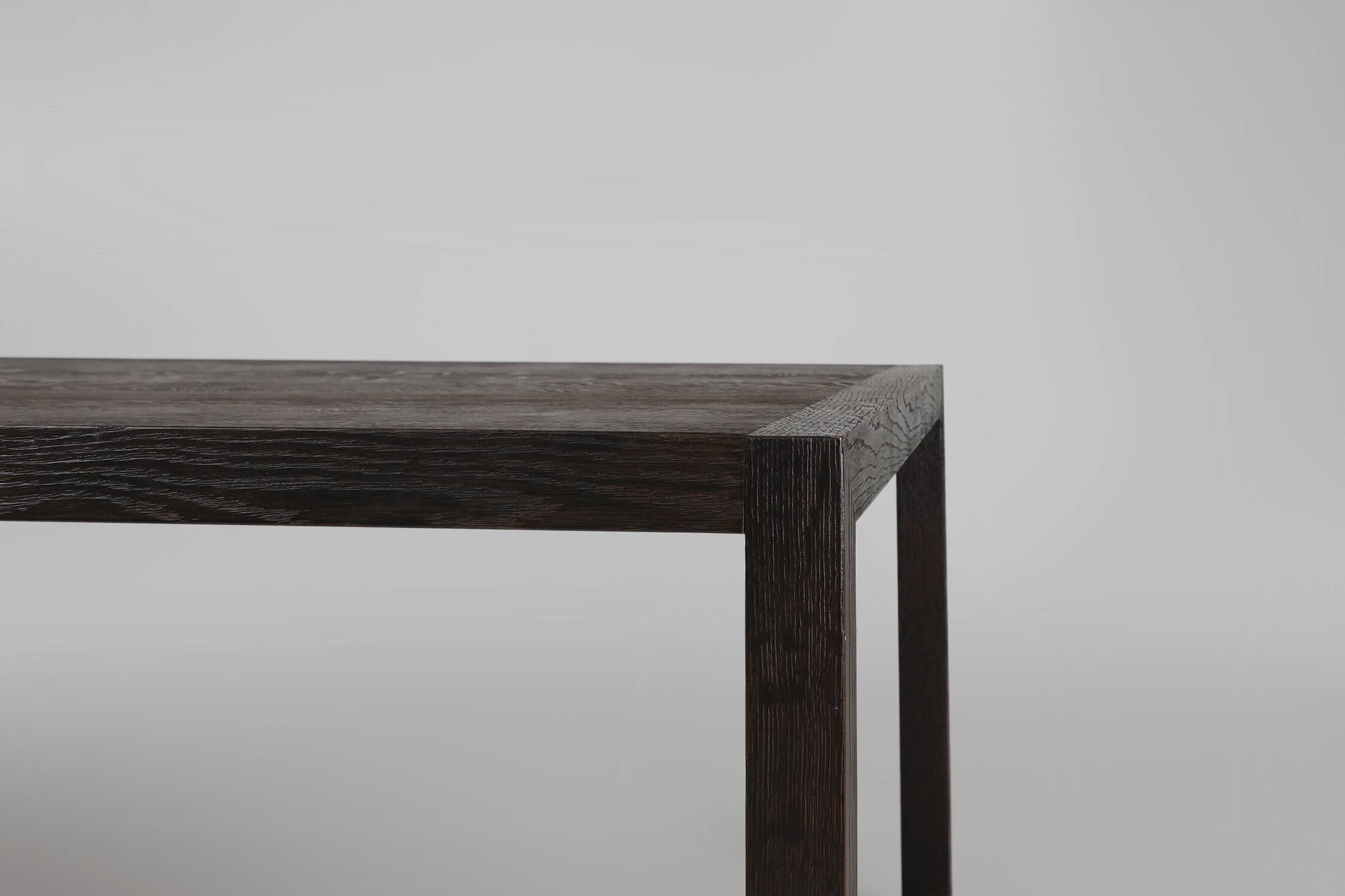 Large Vintage dinner table in blackened oak, Belgium ca. 1980