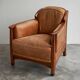 Art Deco armchair in solid oak and leather by Frits Schuitema