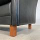 Vintage retro danish mogens hansen 2 person black leather sofa
