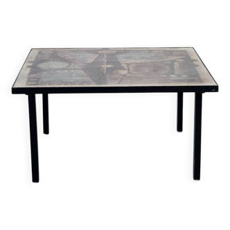 Table basse en céramique belge par Yves Rhayé