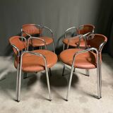 Set of 4 Italian designer chairs 1970's