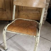 Old small school chair for children, vintage design, height a.