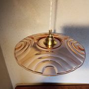 Suspension vintage en verre rose