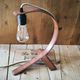 "Organique" Desk Lamp Italian Vegetable Leather & Hand-Stitched Aluminium
