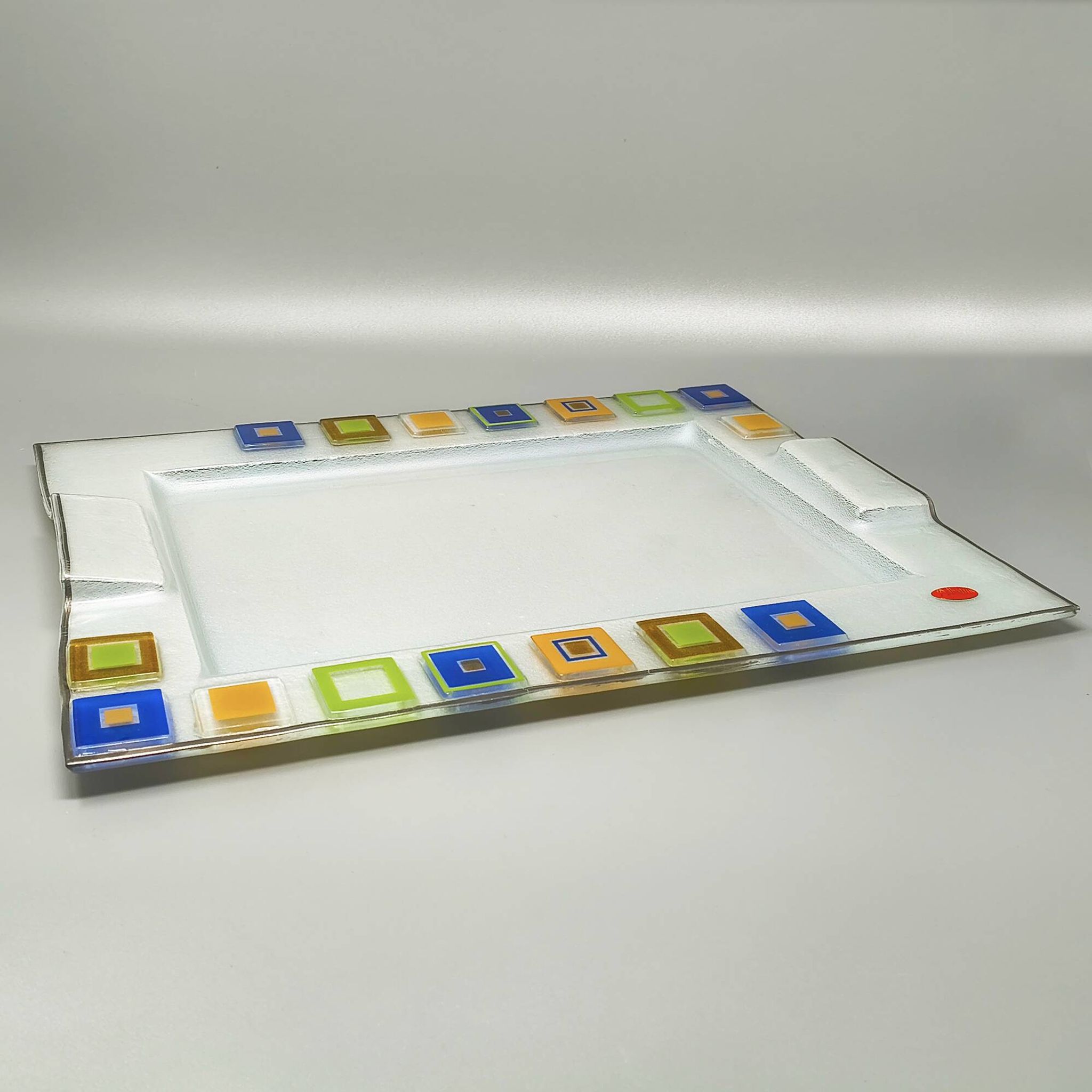 1970s Astonishing Tray By Albatros in Murano Glass. Made in Italy