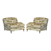 Paire de Fauteuils Love Seat Howard Personnalisés Mulberry Morning Gallop Velvet