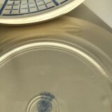 4 Flat plates Badonviller blue and dark red