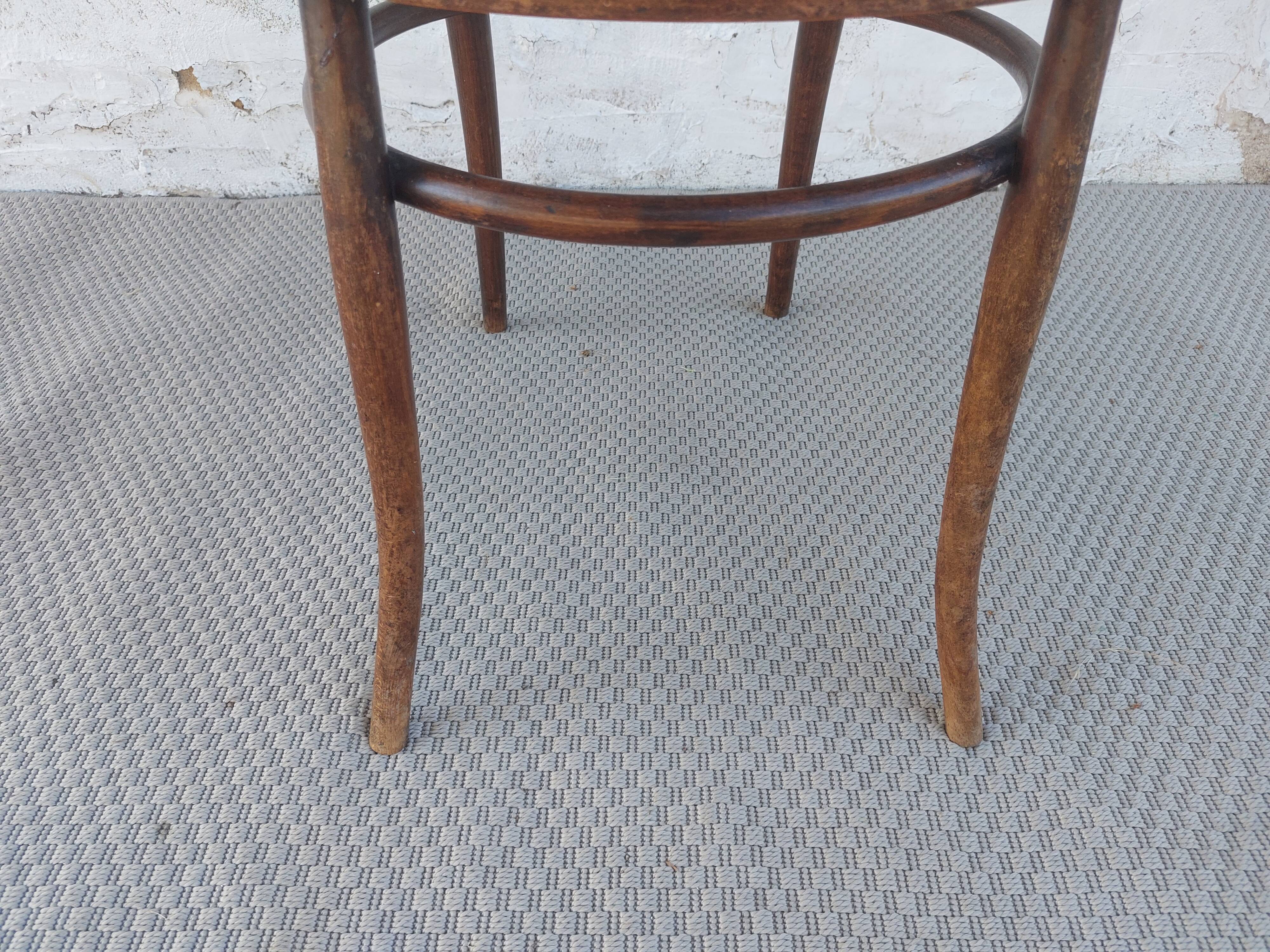 Fauteuil canné et bois courbé style Thonet Fischel, années 30
