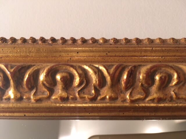 Bevelled mirror with gold frame 49x68cm