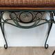 Rattan and wrought iron coffee table