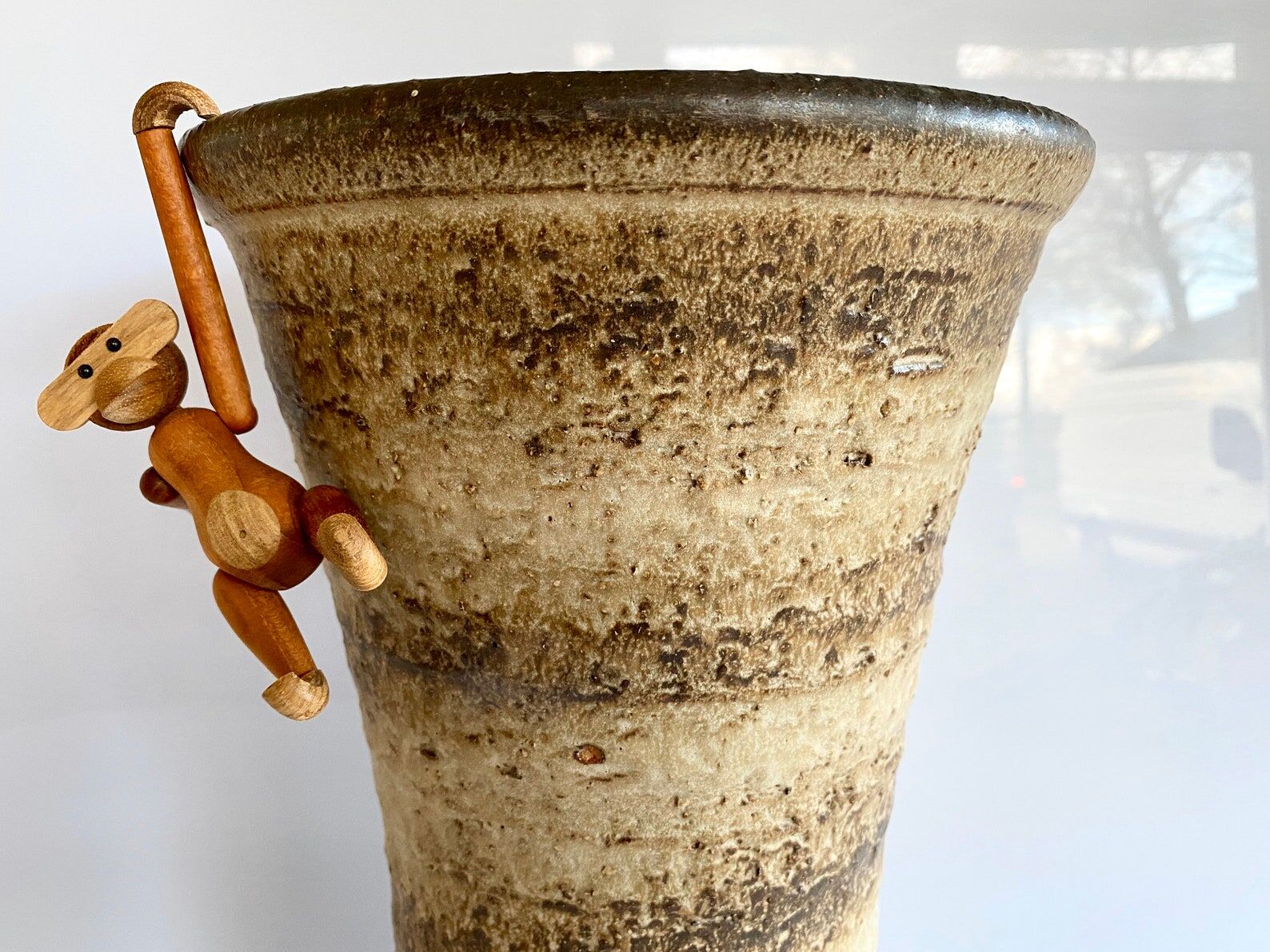 Large! Mid Century ceramic Vase, Brown, Vintage