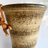 Large! Mid Century ceramic Vase, Brown, Vintage