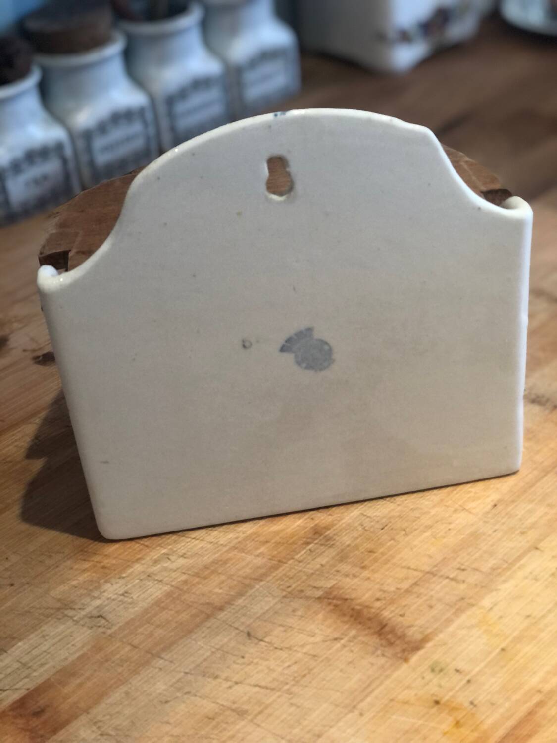 Vintage porcelain salt pot from Badonviller France