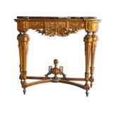 Console time XIX wood and stucco gilded Louis XVI style