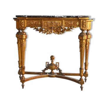 Console time XIX wood and stucco gilded Louis XVI style