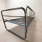 Vintage chrome tubular steel daybed frame, mid-20th century, Czechoslovakia, 190 × 86 × 67 cm