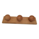 Wooden wall coat rack 3 pateres