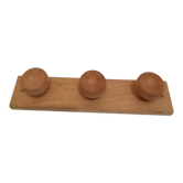 Wooden wall coat rack 3 pateres