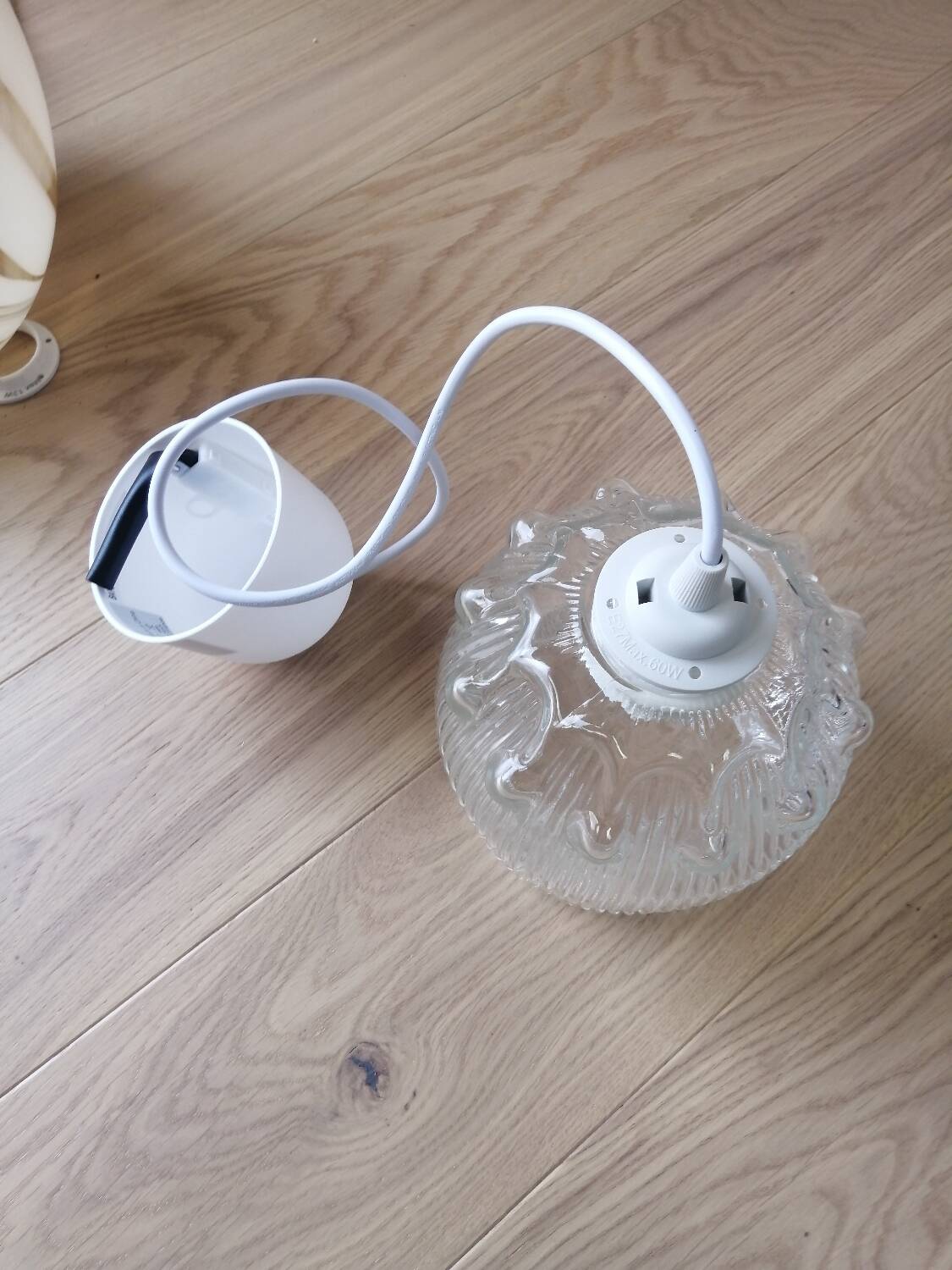 Vintage molded glass pendant light