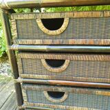 Commode en bambou et rotin