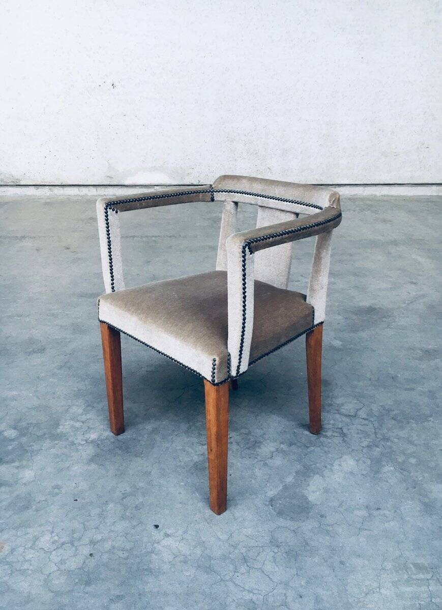 Boudoir Side Chair in Velvet, 1920s