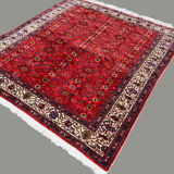 Square turkish kayseri rug 215x190 cm wool hand knotted vintage tribal beige