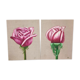 Pair of floral canvas