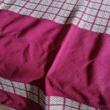 Nappe et 8 serviettes brodées basque ancienne rouge bordeaux