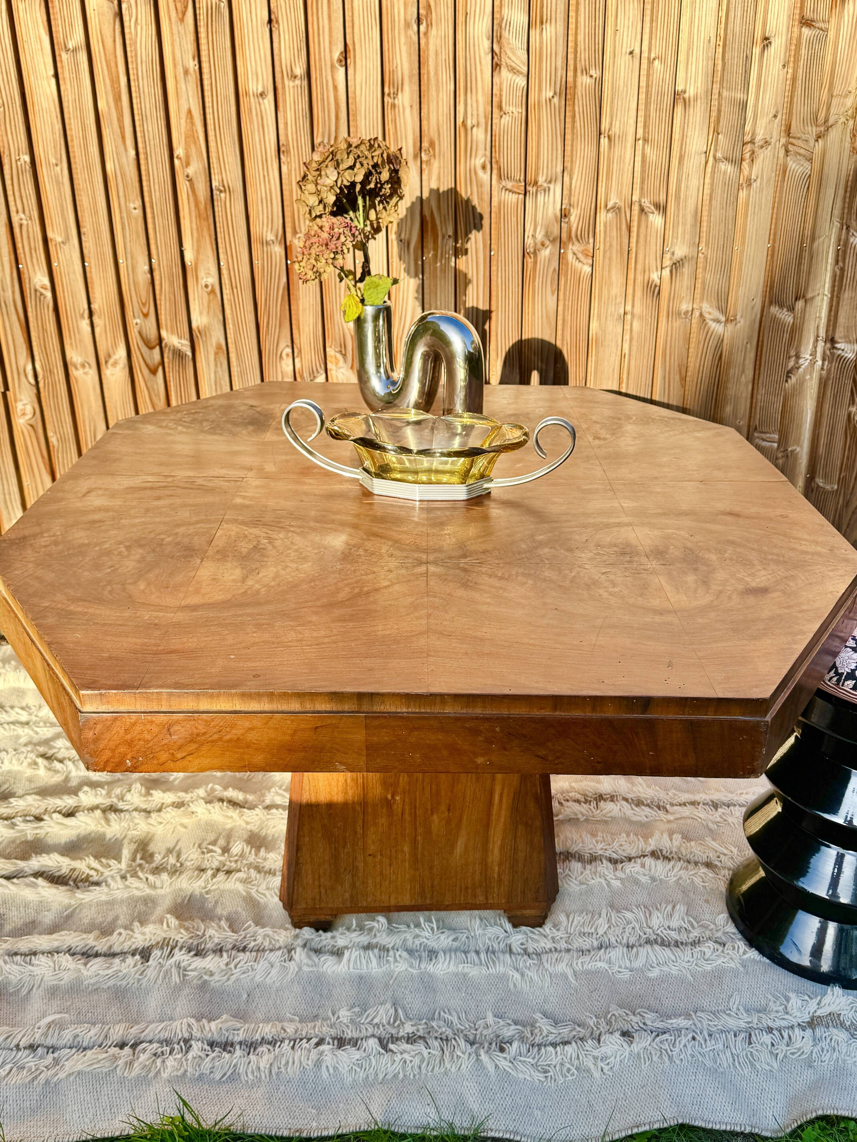 Rare table a manger octogonale art deco