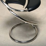 Poul Henningsen Snake Chairs, Model PH-501 in chrome and full black leather