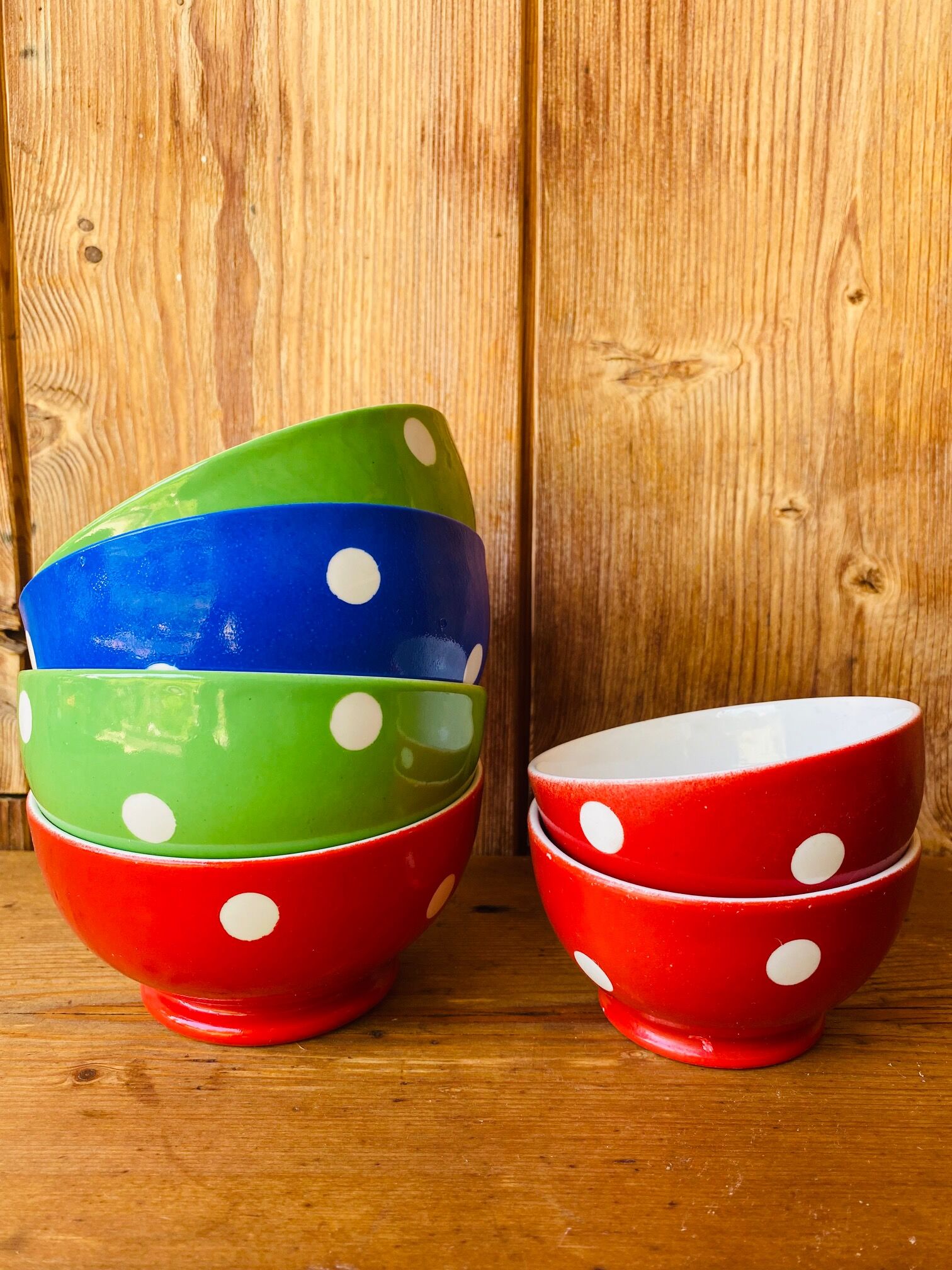 Porcelain bowls Longchamps polka dots