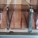 Side table for plexiglass vinyl storage