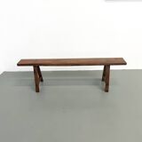 Restored solid walnut bench — 1950s