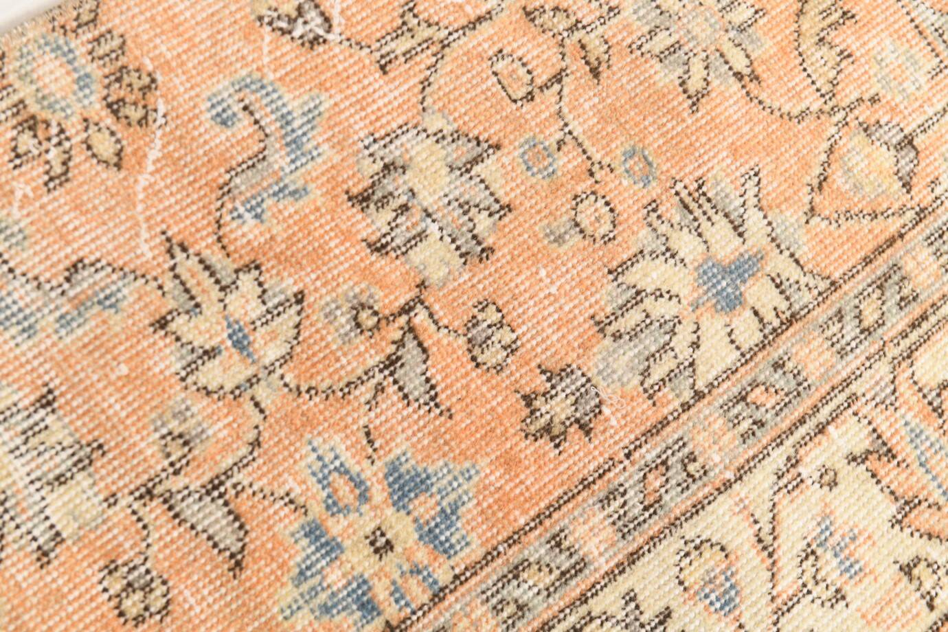 Tapis de couloir vintage à motifs floraux orange 2x9 55x267 cm SK 18049