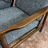 Pair of Restored Black B-7522 armchairs by Zenon Bączyk, 1960’s